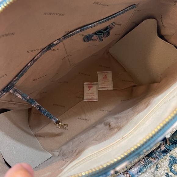 Brahmin Large Duxbury Satchel Handbag Blue Lace Melbourne NWT - Picture 6 of 8